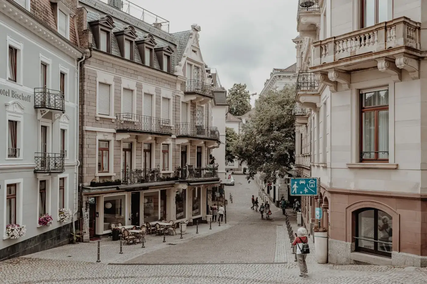Quaint European townscape with classic architecture in Baden-Baden, Germany.