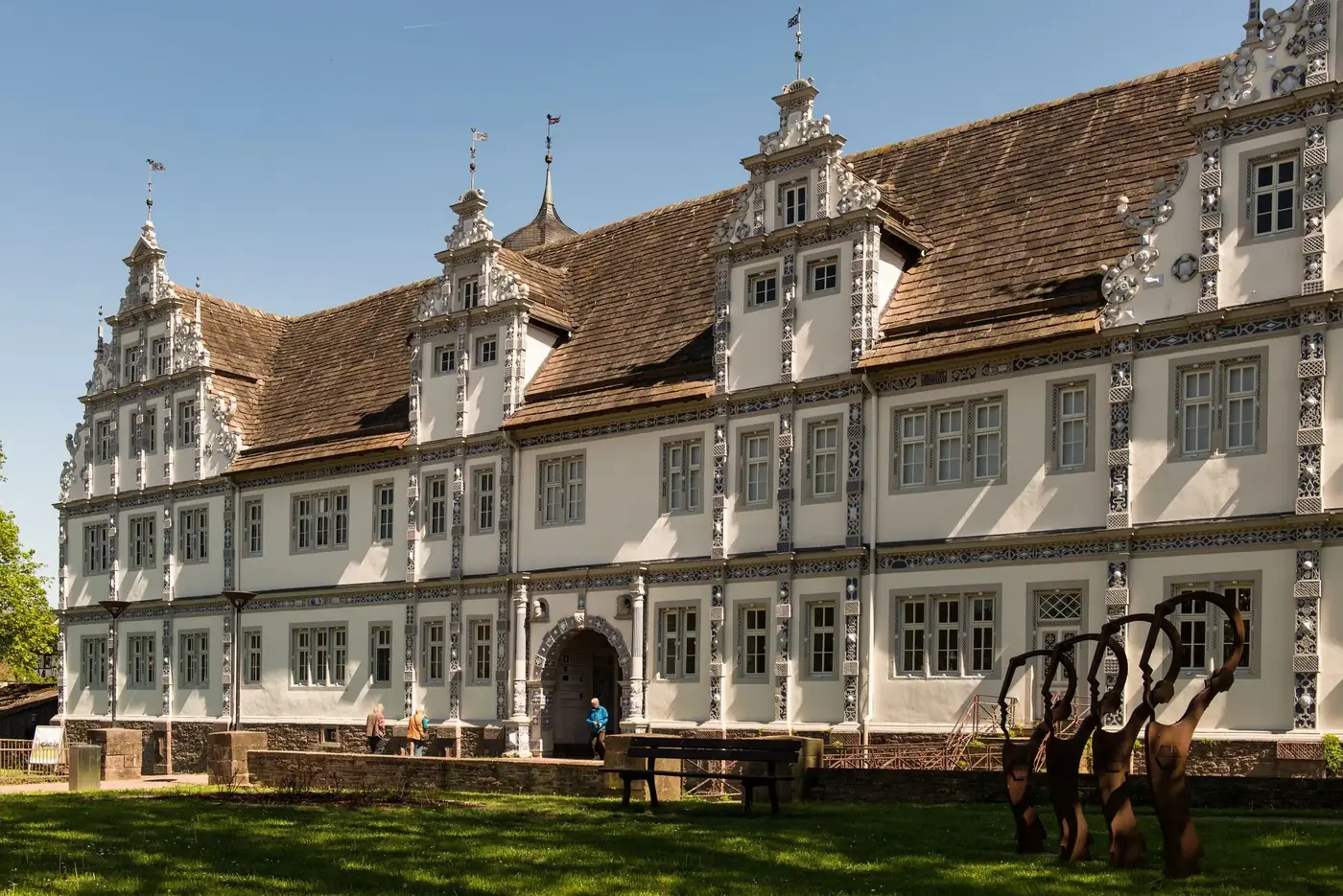 Bevern Castle in Niedersachsen, Germany, showcasing exquisite Renaissance architecture on a sunny day.