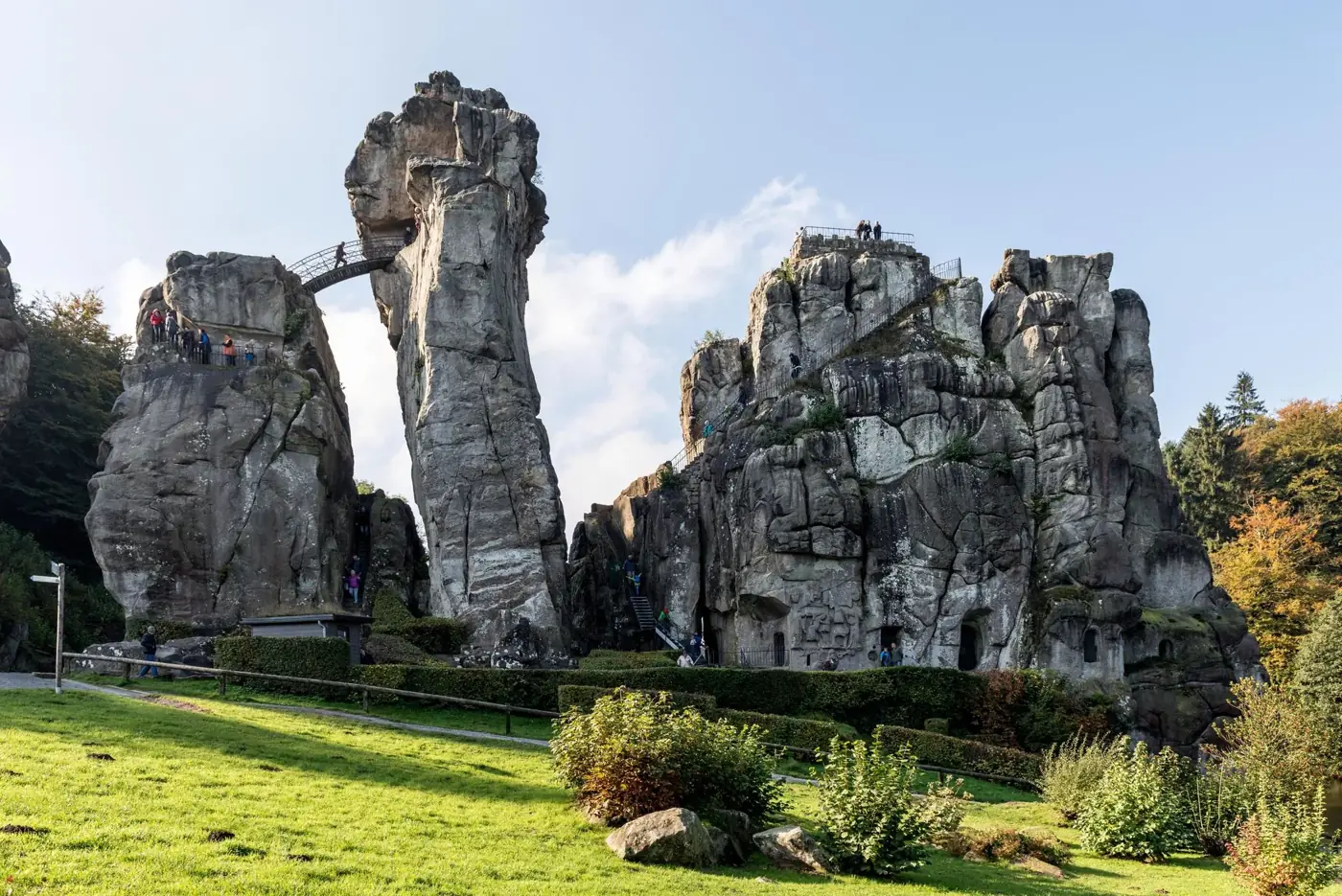 Explore the iconic Extersteine rock formations in Detmold, Germany, a must-see hiking destination.