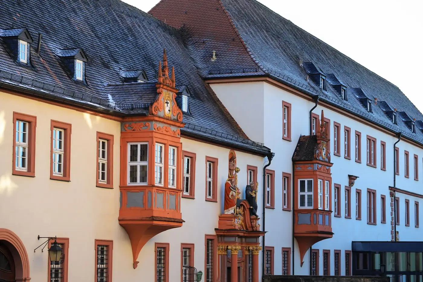 Beautiful baroque building in Fulda, Germany, showcasing intricate architectural details.