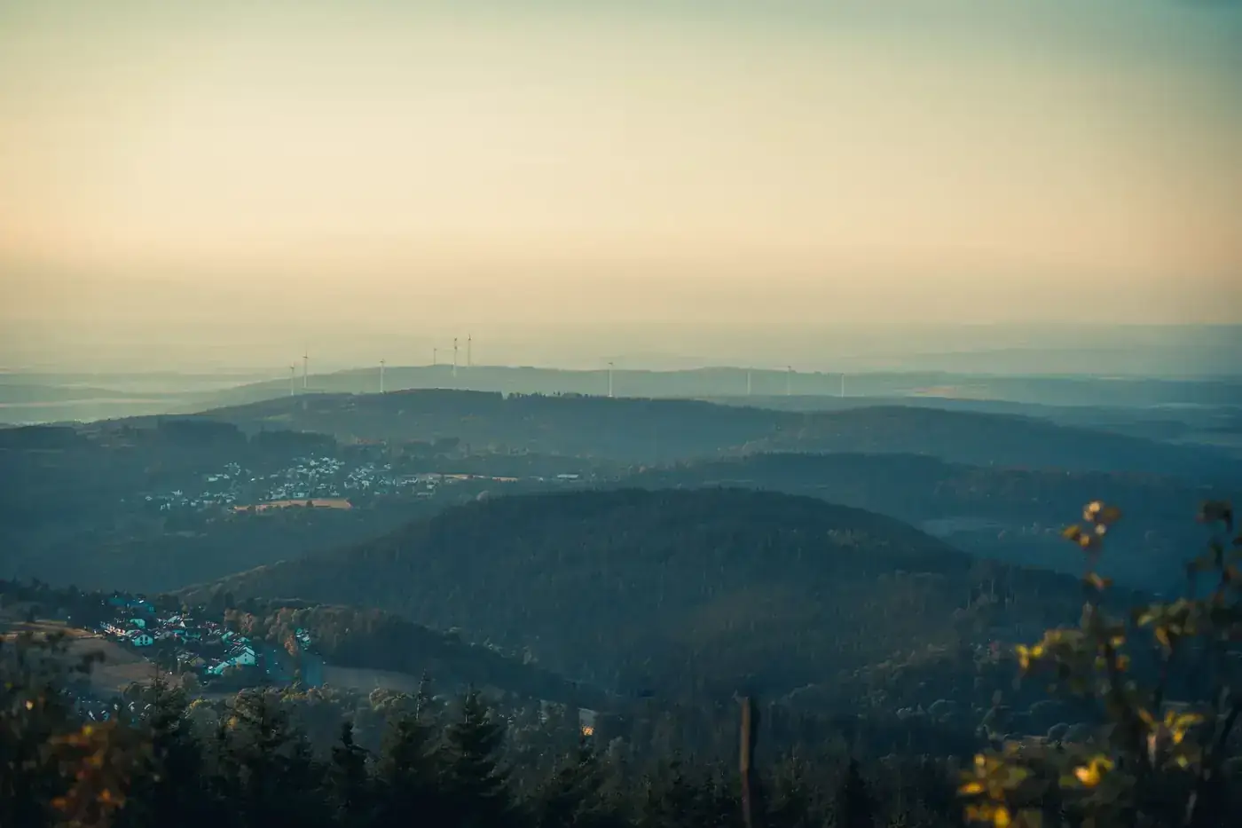 A breathtaking aerial view of the Black Forest landscape in Feldberg, Germany.