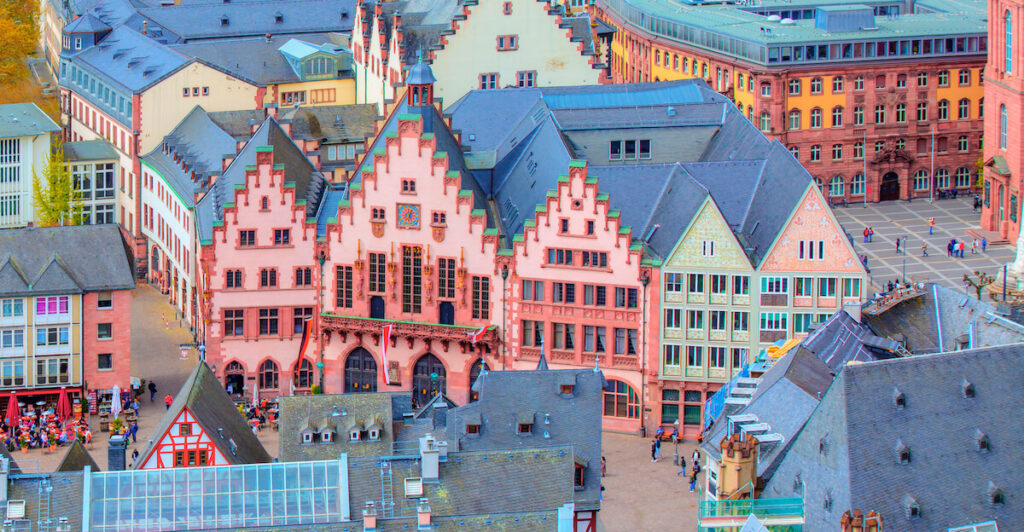 Roemerberg oude stad in Frankfurt am Main, Duitsland