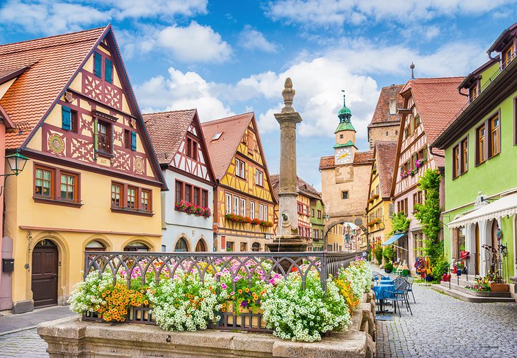 Middeleeuws Rothenburg in de zomer